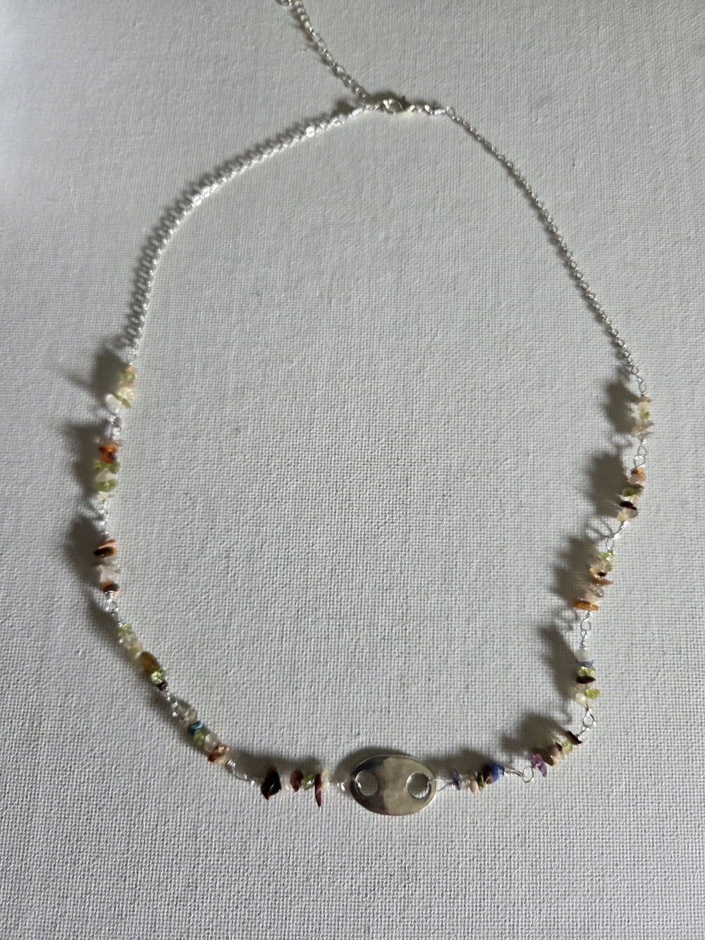 Soda Can Top Stone Chip Necklacd
